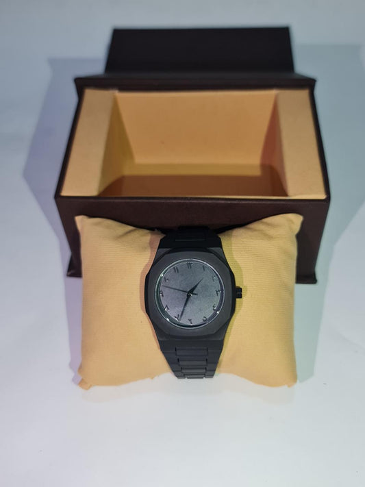 Black Arabic Aura Watch for Men – Lightweight 44g Stylish Dial | Trending Minimalist Timepiece