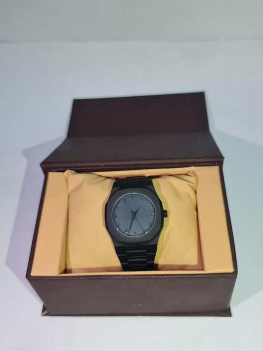 Black Arabic Aura Watch for Men – Lightweight 44g Stylish Dial | Trending Minimalist Timepiece